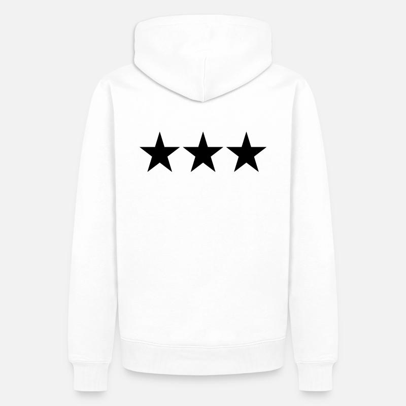 3 ÉTOILES - Sweat à capuche Premium bio Homme - blanc