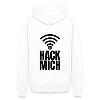 Hack Mich Sex Sprüche Versaute Sprüche - Männer Premium Bio Hoodie - Weiß - Hinten - Nico (187cm)