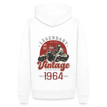 1964 Jubiläum Vintage Motorrad Biker Jahre - Männer Premium Bio Hoodie - Weiß - Hinten - Nico (187cm)