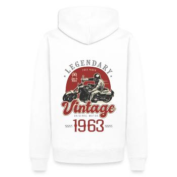 1963 Jubiläum Motorradbiker Jahrgang 60 Jahre - Männer Premium Bio Hoodie - Weiß - Hinten - Nico (187cm)