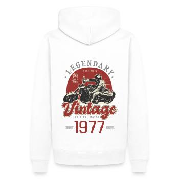1977 Jubiläum Motorrad Biker Jahrgang - Männer Premium Bio Hoodie - Weiß - Hinten - Nico (187cm)