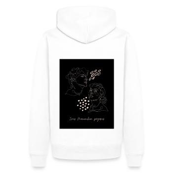 Maximillien pégasus - Sweat à capuche Premium bio Homme - blanc - Dos - Nico (187cm)