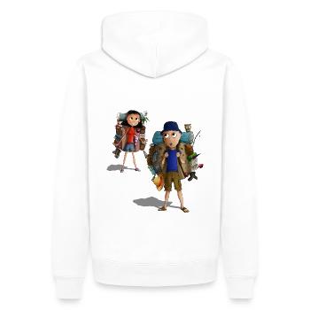 Dang-Kieu Vincent en Voyage - Sweat à capuche Premium bio Homme - blanc - Dos - Nico (187cm)