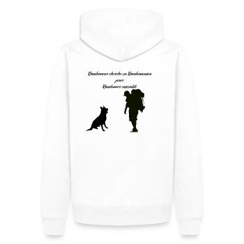 randonneur cherche randonneuse - Sweat à capuche Premium bio Homme - blanc - Dos - Nico (187cm)