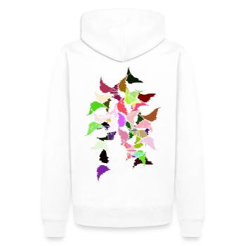 Motif coloré abstrait - Sweat à capuche Premium bio Homme - blanc - Dos - Nico (187cm)