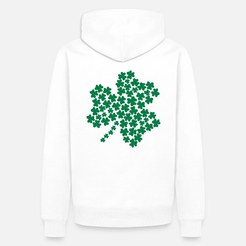 Feuille de trèfle - Sweat à capuche Premium bio Homme - blanc
