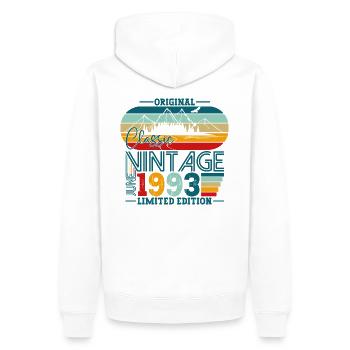 Original Juni Jahrgang 1993 29. Geburtstag Herren - Männer Premium Bio Hoodie - Weiß - Hinten - Nico (187cm)