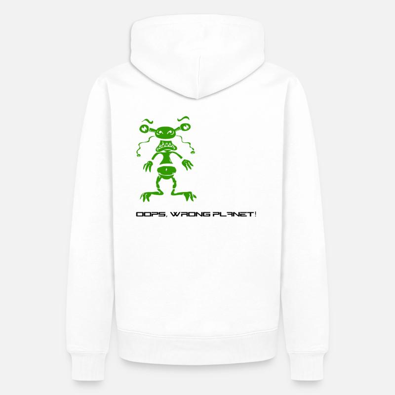 wrong_planet - Männer Premium Bio Hoodie - Weiß