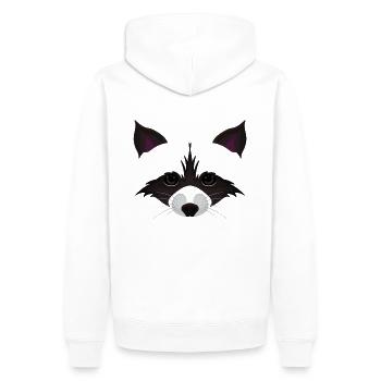 Süßes Waschbär Gesicht - Männer Premium Bio Hoodie - Weiß - Hinten - Nico (187cm)