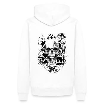 Skull Gothic - Männer Premium Bio Hoodie - Weiß - Hinten - Nico (187cm)