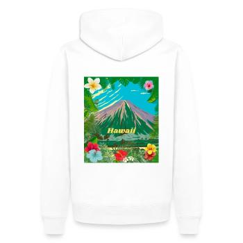 Hawaii - Men’s Premium Organic Hoodie - white - Back - Nico (187cm)