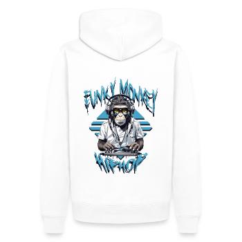 Singe Hip Hop - Sweat à capuche Premium bio Homme - blanc - Dos - Nico (187cm)