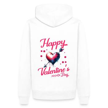 Conception de coeur de la Saint-Valentin avec flèche - Sweat à capuche Premium bio Homme - blanc - Dos - Nico (187cm)