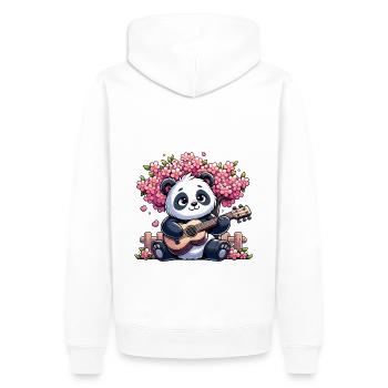 Cute Panda with Guitar Japan China - Men’s Premium Organic Hoodie - white - Back - Nico (187cm)