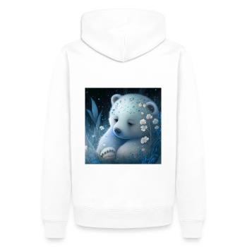 Ours blanc - Sweat à capuche Premium bio Homme - blanc - Dos - Nico (187cm)