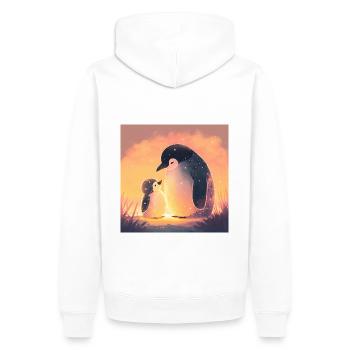 Famille Penguin - Sweat à capuche Premium bio Homme - blanc - Dos - Nico (187cm)