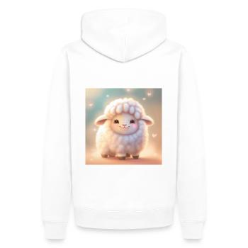 moutons moutons - Sweat à capuche Premium bio Homme - blanc - Dos - Nico (187cm)