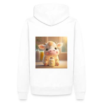 Baby Cow - Men’s Premium Organic Hoodie - white - Back - Nico (187cm)