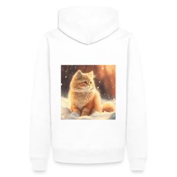 Kittens in the snow - Men’s Premium Organic Hoodie - white - Back - Nico (187cm)