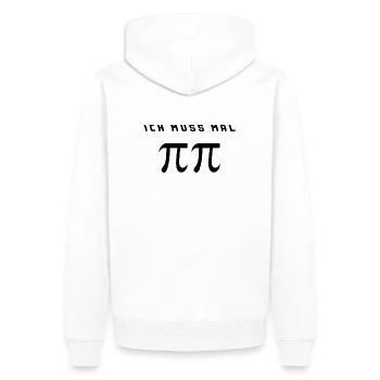 Pi - Ich muss mal Pi Pi - Männer Premium Bio Hoodie - Weiß - Hinten - Nico (187cm)