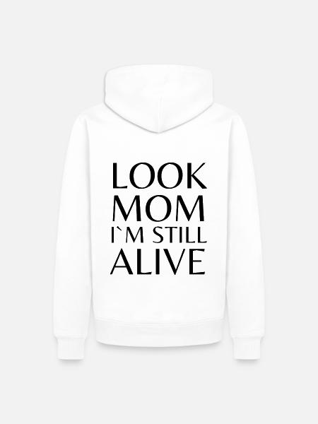 Still alive black print - Männer Premium Bio Hoodie - Weiß