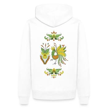 Allmoge Rooster - Eivor - Men’s Premium Organic Hoodie - white - Back - Nico (187cm)