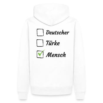 Deutscher Türke Mensch Ausländer Anti-Rassismus - Männer Premium Bio Hoodie - Weiß - Hinten - Nico (187cm)