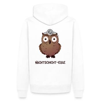 Nachtschicht Eule für Arzt, Notarzt, Chirurg, OP - Männer Premium Bio Hoodie - Weiß - Hinten - Nico (187cm)