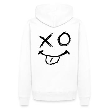 Funny Raveface - Men’s Premium Organic Hoodie - white - Back - Nico (187cm)