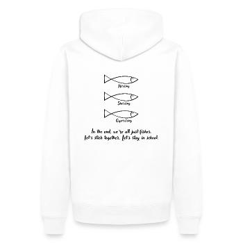Schulterschluss der Vielfalt - Männer Premium Bio Hoodie - Weiß - Hinten - Nico (187cm)