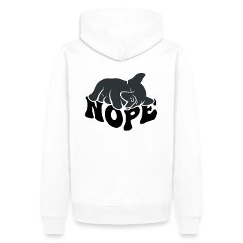 Bulldog Nope - Sweat à capuche Premium bio Homme - blanc - Dos - Nico (187cm)