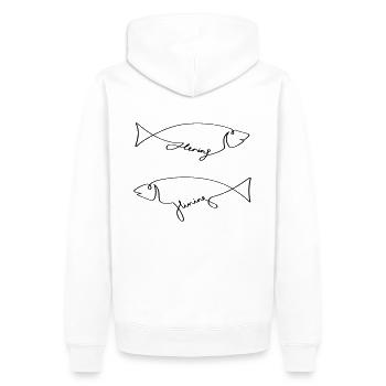 Hering und Hining - Männer Premium Bio Hoodie - Weiß - Hinten - Nico (187cm)