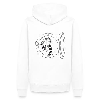 sailor the son - Men’s Premium Organic Hoodie - white - Back - Nico (187cm)