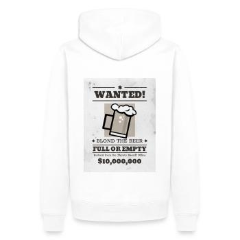 Wanted ! - Sweat à capuche Premium bio Homme - blanc - Dos - Nico (187cm)