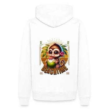 Singe avec cocktail Beachtime - Sweat à capuche Premium bio Homme - blanc - Dos - Nico (187cm)