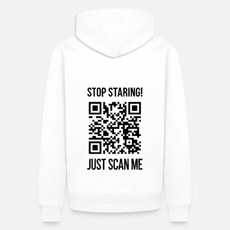 Scan Me QR Code: Choose Kindness Every Day - Men’s Premium Organic Hoodie - white