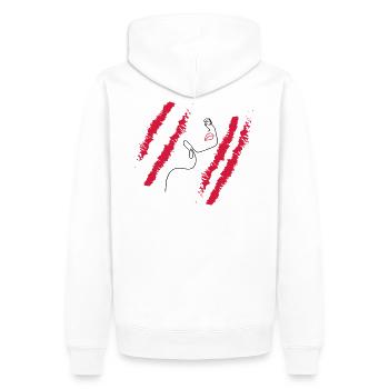 Illustration model - Men’s Premium Organic Hoodie - white - Back - Nico (187cm)