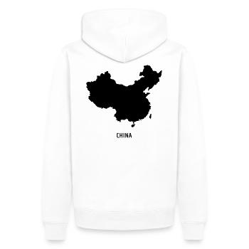 La Chine - carte géographique - Sweat à capuche Premium bio Homme - blanc - Dos - Nico (187cm)