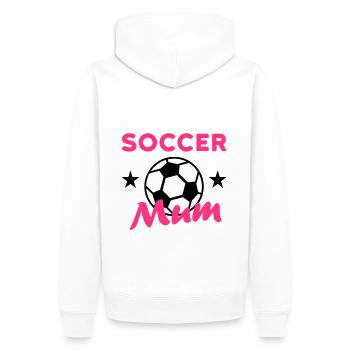 Soccer mum (stars, football) - Sweat à capuche Premium bio Homme - blanc - Dos - Nico (187cm)