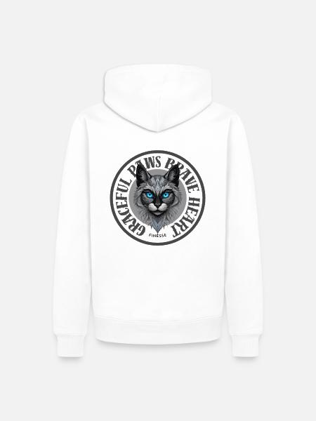 Graceful Paws Brave Heart - Männer Premium Bio Hoodie - Weiß