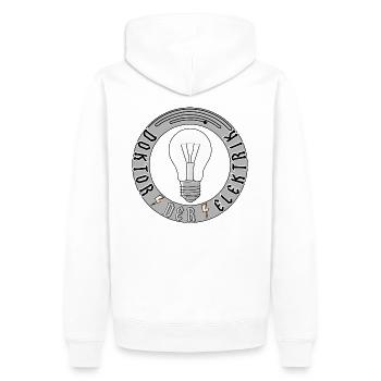 Doktor der Elektrik - Männer Premium Bio Hoodie - Weiß - Hinten - Nico (187cm)