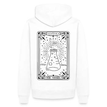 The Vessel (black) - Men’s Premium Organic Hoodie - white - Back - Nico (187cm)