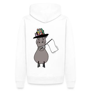 Hippie Cheval Paix Drapeau Blanc Signe de Paix - Sweat à capuche Premium bio Homme - blanc - Dos - Nico (187cm)