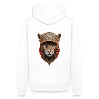 Wild Cat Spirit - Männer Premium Bio Hoodie - Weiß - Hinten - Nico (187cm)