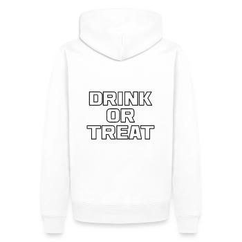 Buvez ou traitez drôle Halloween dictant citation - Sweat à capuche Premium bio Homme - blanc - Dos - Nico (187cm)