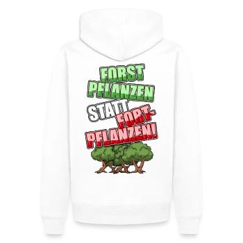 Forst pflanzen statt fortpflanzen! - Männer Premium Bio Hoodie - Weiß - Hinten - Nico (187cm)