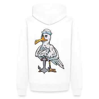 Matrose Möwe Anker Seemann Ahoi Vogel maritim - Männer Premium Bio Hoodie - Weiß - Hinten - Nico (187cm)