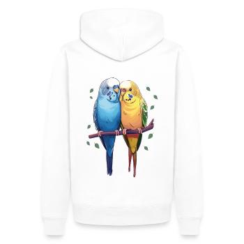 Budgies - Sweat à capuche Premium bio Homme - blanc - Dos - Nico (187cm)