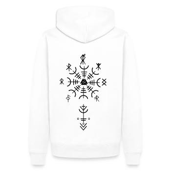 Keltischer Vikinger Vegvisir Kompass - Männer Premium Bio Hoodie - Weiß - Hinten - Nico (187cm)