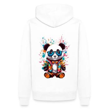 Coole Panda - Männer Premium Bio Hoodie - Weiß - Hinten - Nico (187cm)
